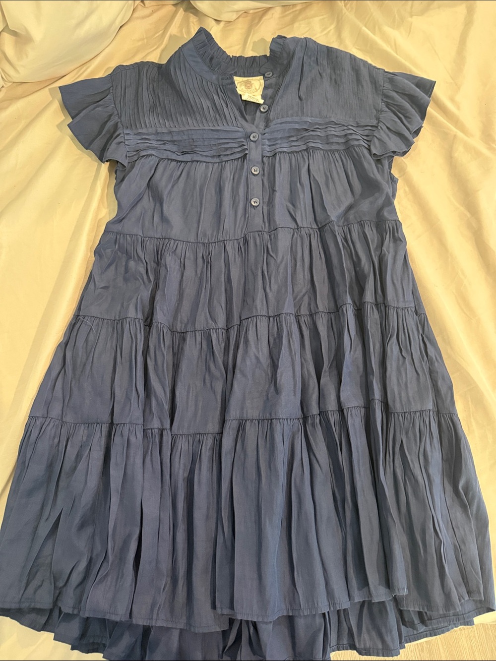 Women's Blue Tiered Ruffle Casual Dress